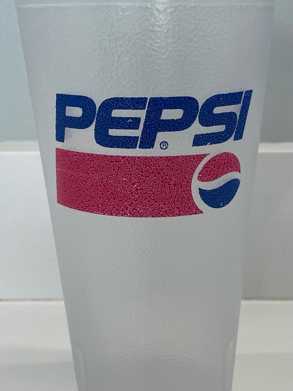 Pepsi Plastic Cup with Blue Logo and Red Accent